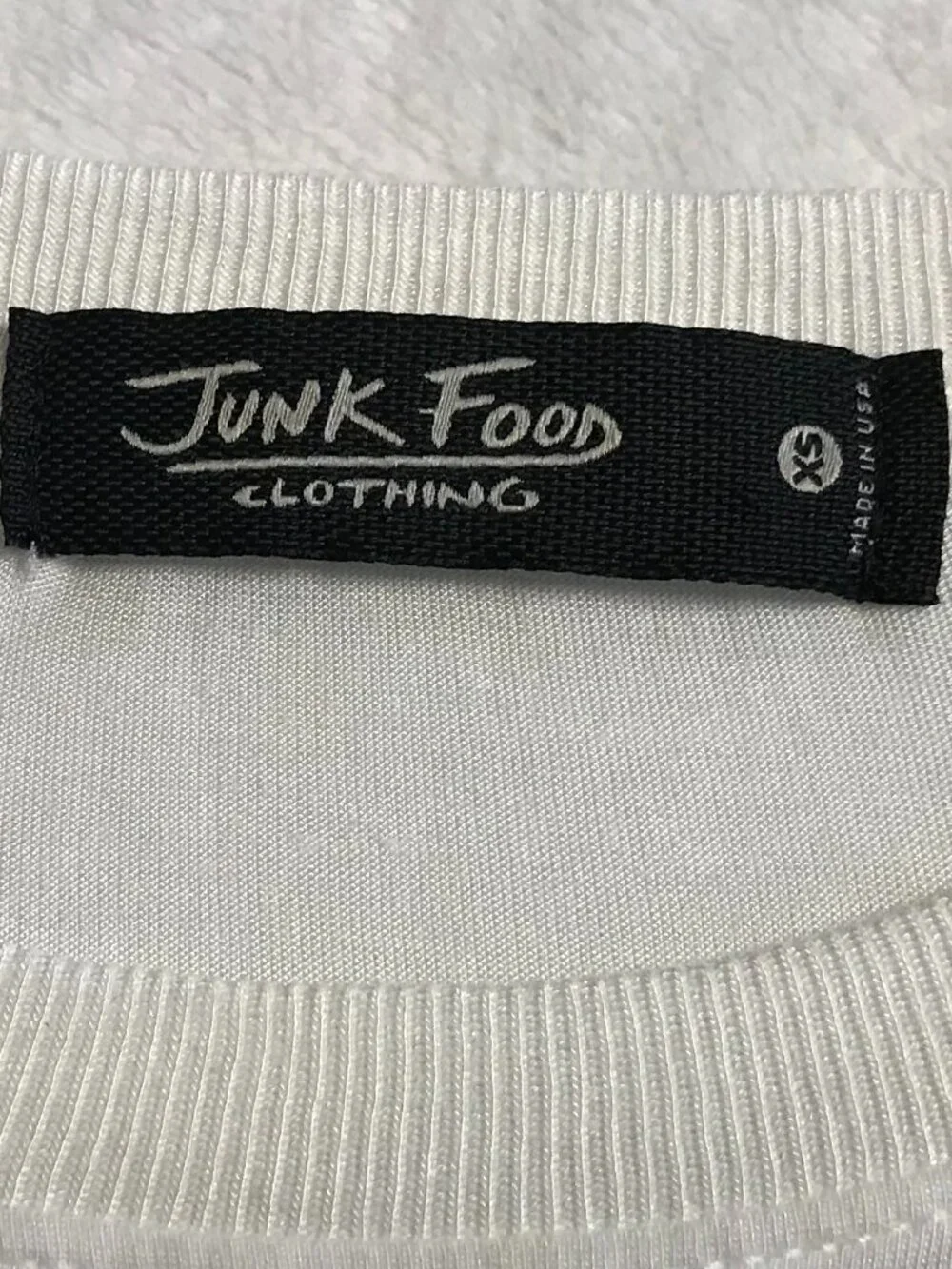 Junk Food The Beatles Strawberry Fields Tee XS Vintage White NWOT